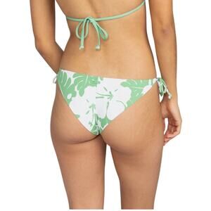 Roxy OG Cheeky Tie Side Bikini Bottoms - Green Floral - L